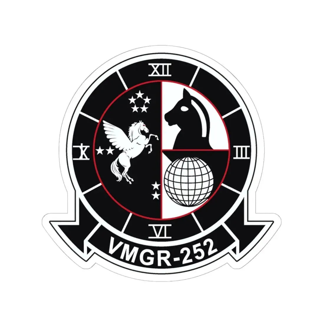 VMGR 252 (USMC) STICKER Vinyl Kiss-Cut Decal 6 Inch White - The Sticker Space