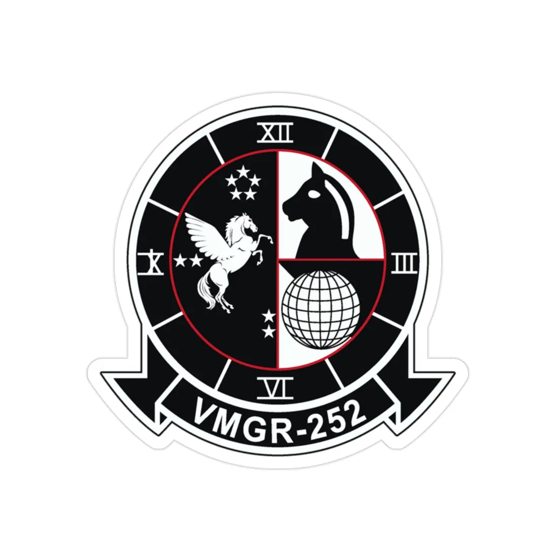 VMGR 252 (USMC) Transparent STICKER Die-Cut Vinyl Decal 2 Inch - The Sticker Space