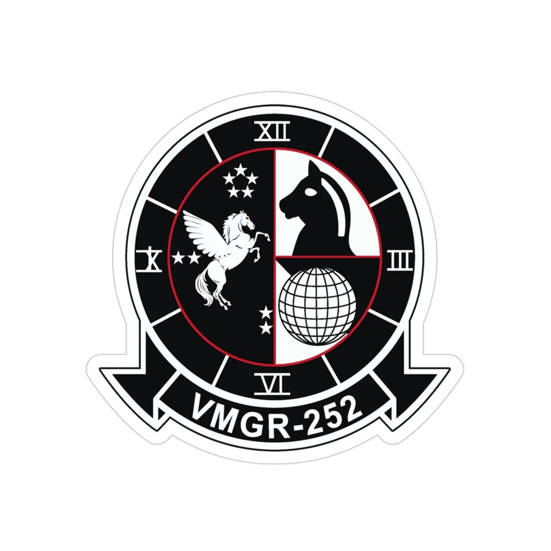 VMGR 252 (USMC) Transparent STICKER Die-Cut Vinyl Decal 3 Inch - The Sticker Space