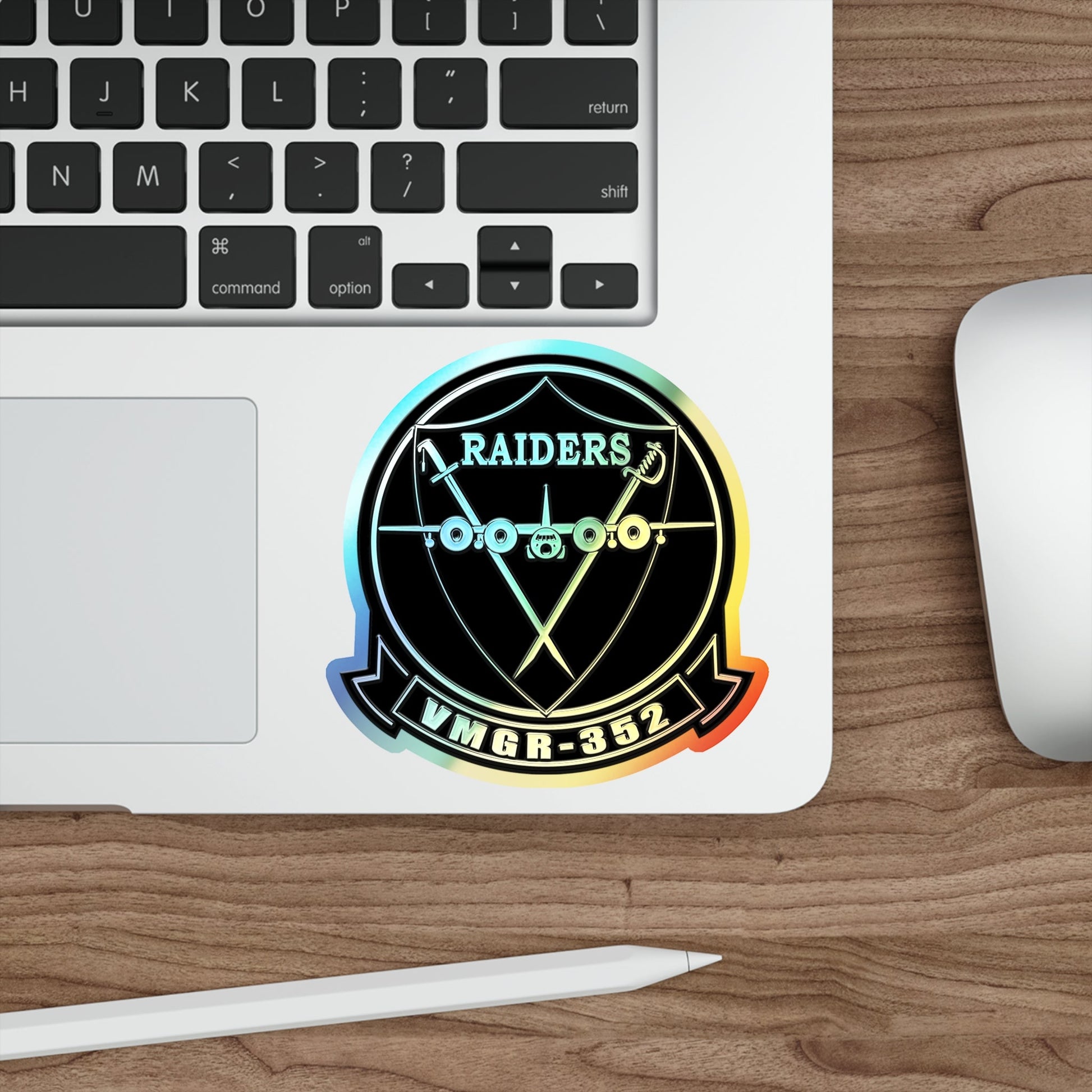 VMGR 352 Raiders (USMC) Holographic STICKER Die-Cut Vinyl Decal-The Sticker Space