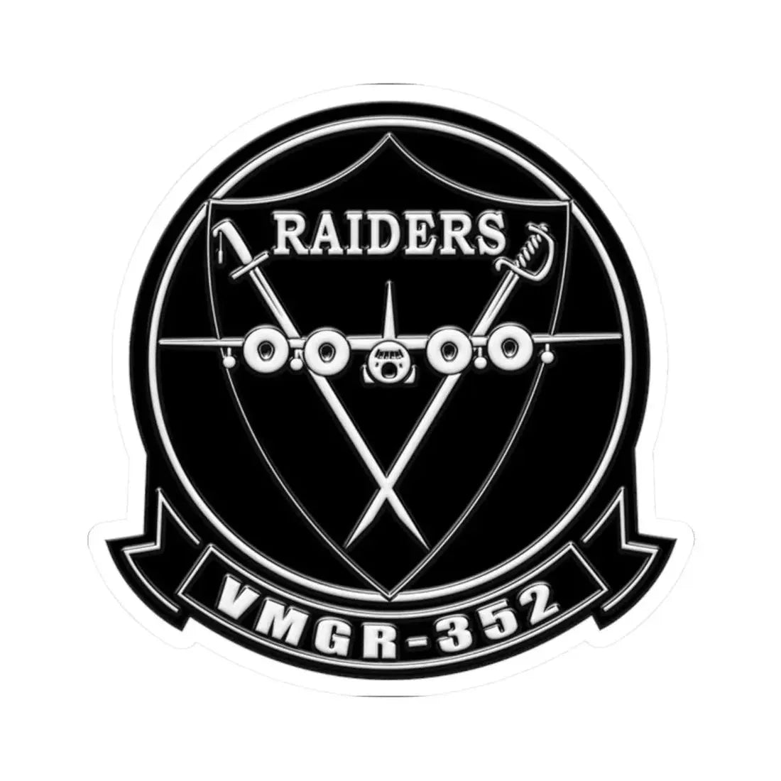 VMGR 352 Raiders (USMC) STICKER Vinyl Kiss-Cut Decal 2 Inch White - The Sticker Space
