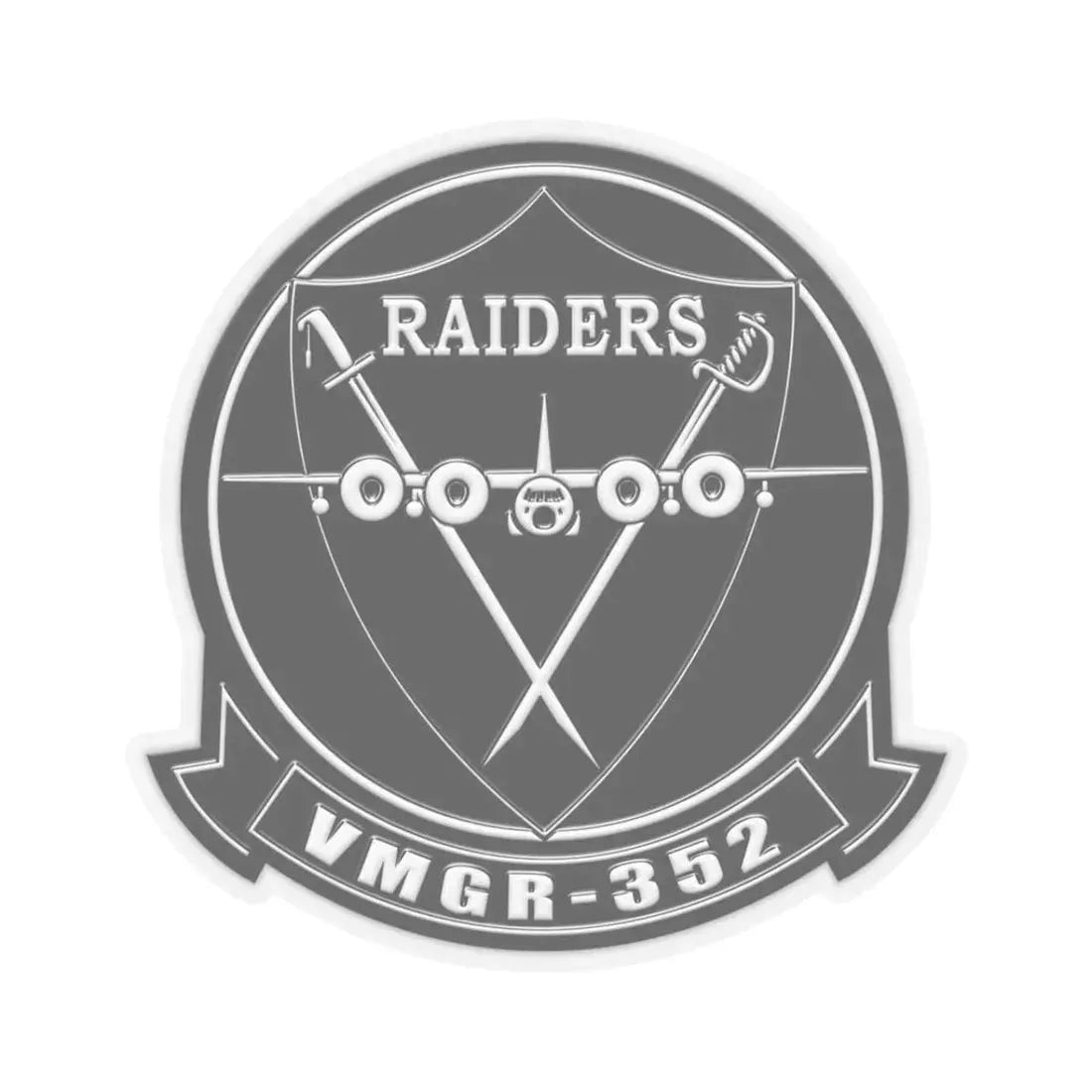 VMGR 352 Raiders (USMC) STICKER Vinyl Kiss-Cut Decal 3 Inch Transparent - The Sticker Space