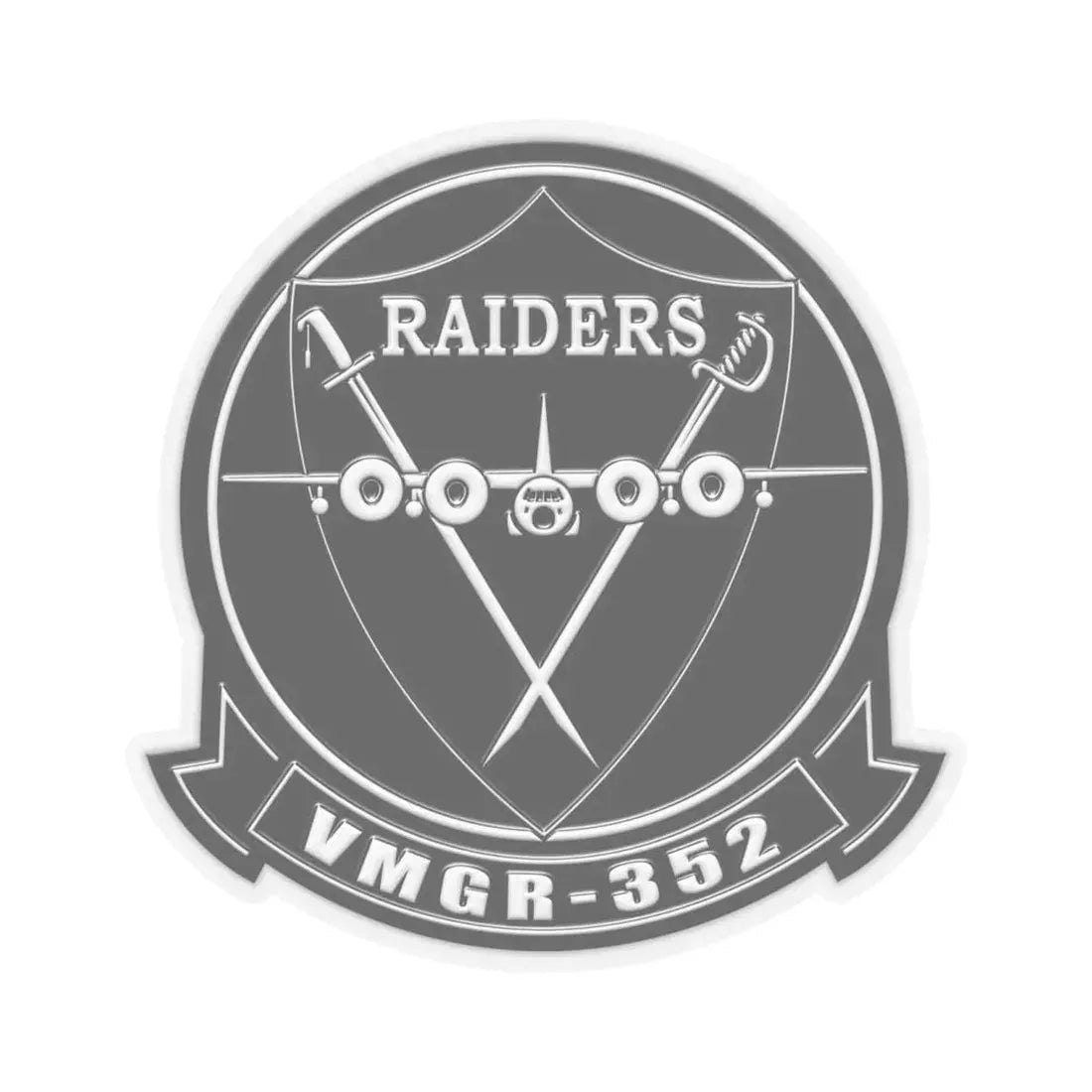 VMGR 352 Raiders (USMC) STICKER Vinyl Kiss-Cut Decal 6 Inch Transparent - The Sticker Space