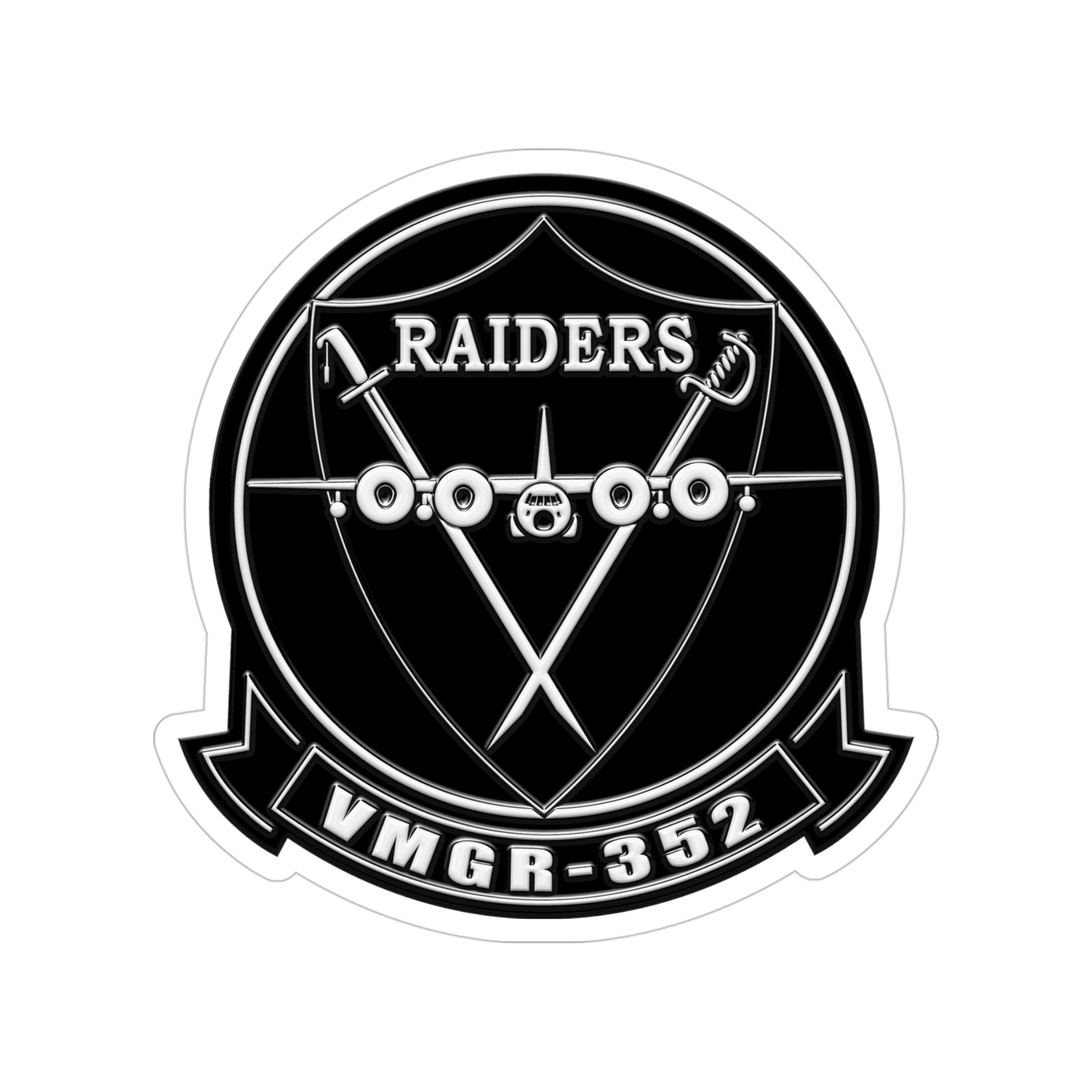 VMGR 352 Raiders (USMC) Transparent STICKER Die-Cut Vinyl Decal-4 Inch-The Sticker Space