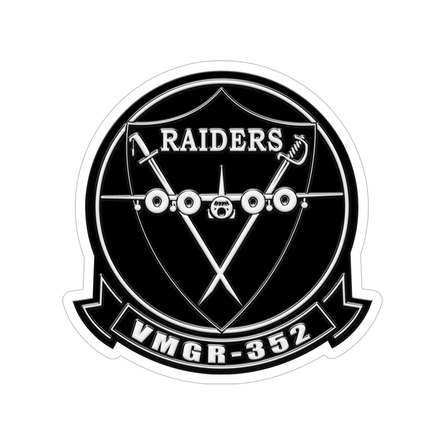 VMGR 352 Raiders (USMC) Transparent STICKER Die-Cut Vinyl Decal-5 Inch-The Sticker Space