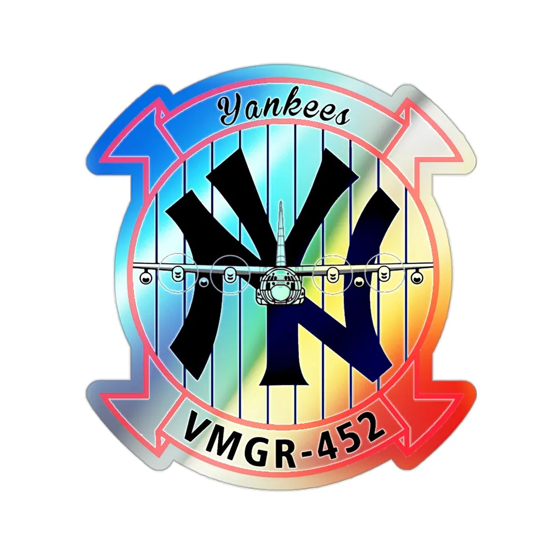 VMGR 452 (USMC) Holographic STICKER Die-Cut Vinyl Decal 2 Inch Holographic - The Sticker Space