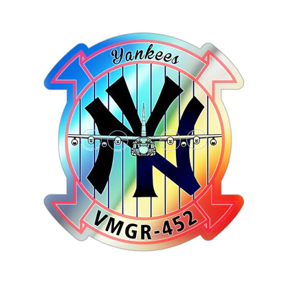 VMGR 452 (USMC) Holographic STICKER Die-Cut Vinyl Decal 2 Inch Holographic - The Sticker Space