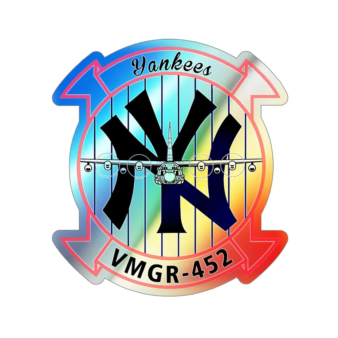 VMGR 452 (USMC) Holographic STICKER Die-Cut Vinyl Decal 6 Inch Holographic - The Sticker Space