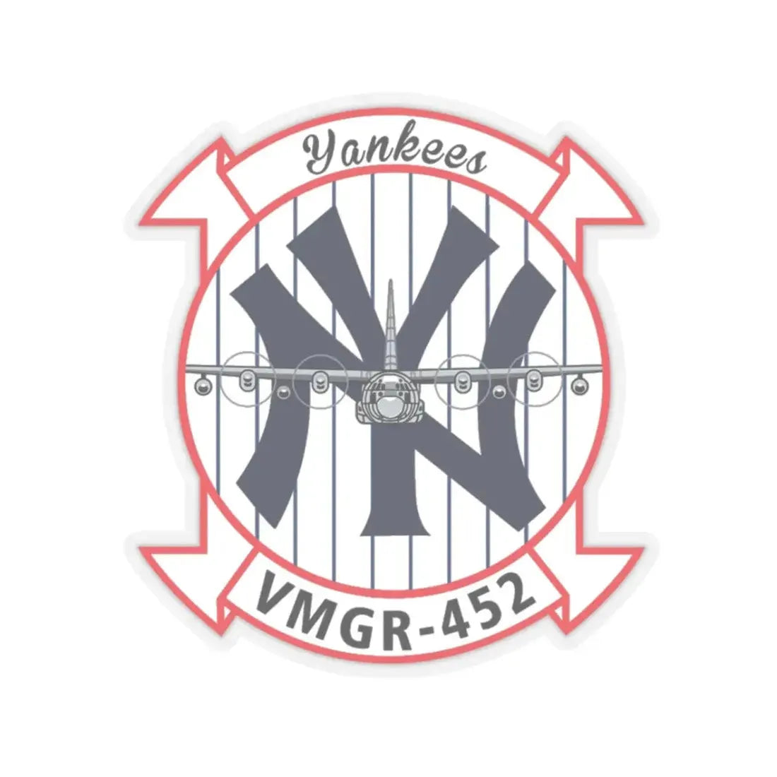 VMGR 452 (USMC) STICKER Vinyl Kiss-Cut Decal 3 Inch Transparent - The Sticker Space