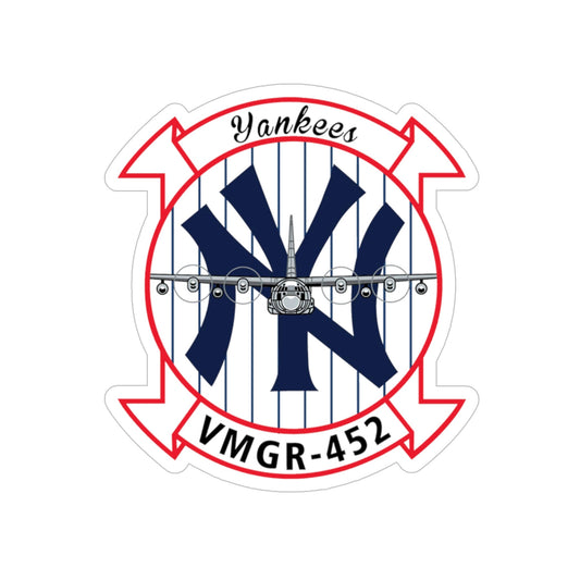 VMGR 452 (USMC) Transparent STICKER Die-Cut Vinyl Decal-6 Inch-The Sticker Space