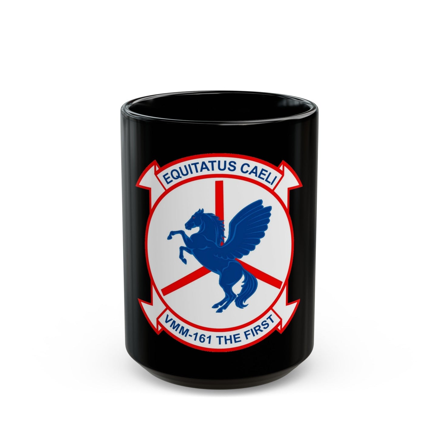 VMM 161 Marine Medium Tiltrotor Squadron 161 (USMC) Black Coffee Mug-15oz-The Sticker Space