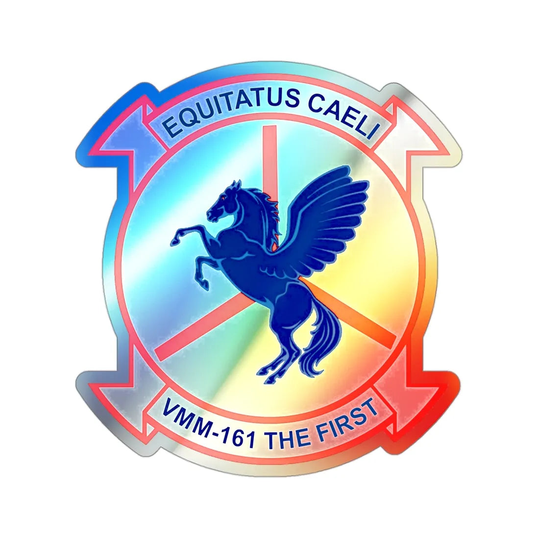 VMM 161 Marine Medium Tiltrotor Squadron 161 (USMC) Holographic STICKER Die-Cut Vinyl Decal 3 Inch Holographic - The Sticker Space