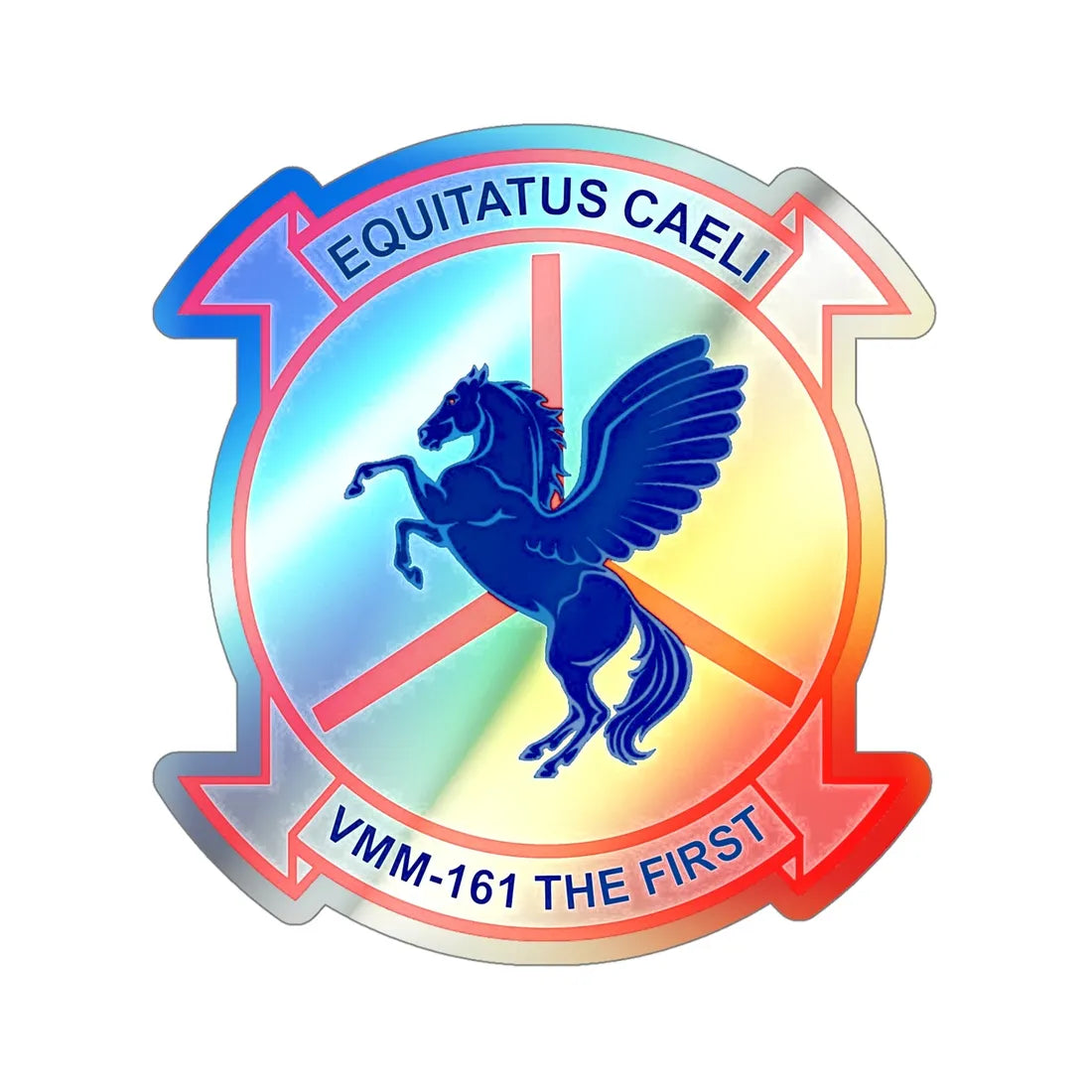 VMM 161 Marine Medium Tiltrotor Squadron 161 (USMC) Holographic STICKER Die-Cut Vinyl Decal 5 Inch Holographic - The Sticker Space