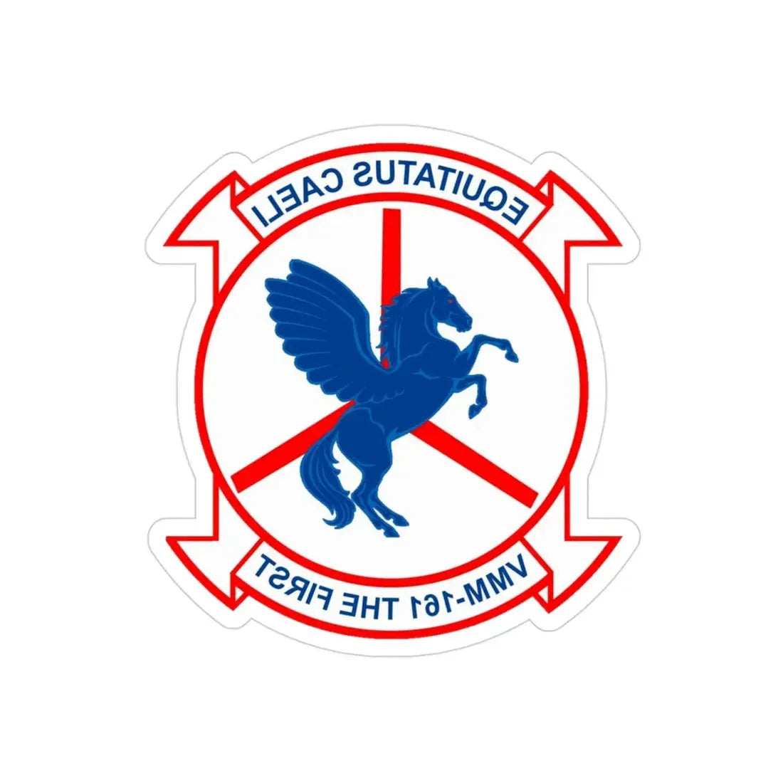 VMM 161 Marine Medium Tiltrotor Squadron 161 (USMC) REVERSE PRINT Transparent Die-Cut STICKER 3 Inch Die-Cut Transparent - The Sticker Space