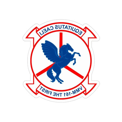 VMM 161 Marine Medium Tiltrotor Squadron 161 (USMC) REVERSE PRINT Transparent Die-Cut STICKER 4 Inch Die-Cut Transparent - The Sticker Space