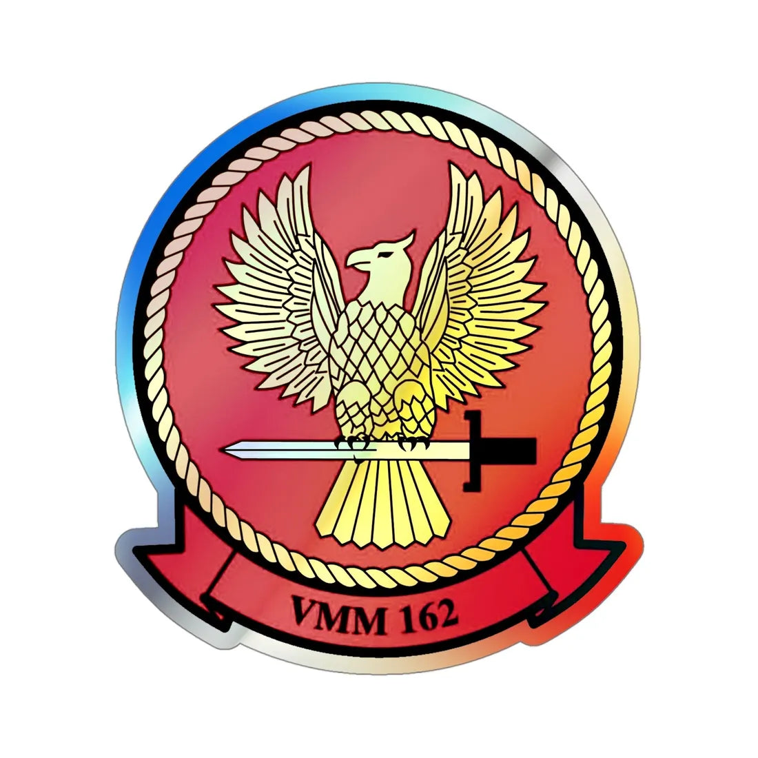 VMM 162 Marine Medium Tiltrotor Squadron 162 (USMC) Holographic STICKER Die-Cut Vinyl Decal 4 Inch - The Sticker Space