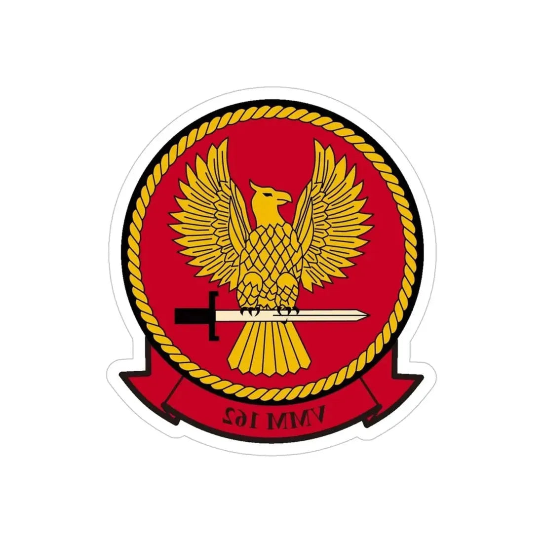 VMM 162 Marine Medium Tiltrotor Squadron 162 (USMC) REVERSE PRINT Transparent Die-Cut STICKER 4 Inch Die-Cut Transparent - The Sticker Space