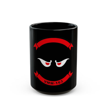 VMM 163 Marine Medium Tiltrotor Squadron 163 (USMC) Black Coffee Mug-15oz-The Sticker Space