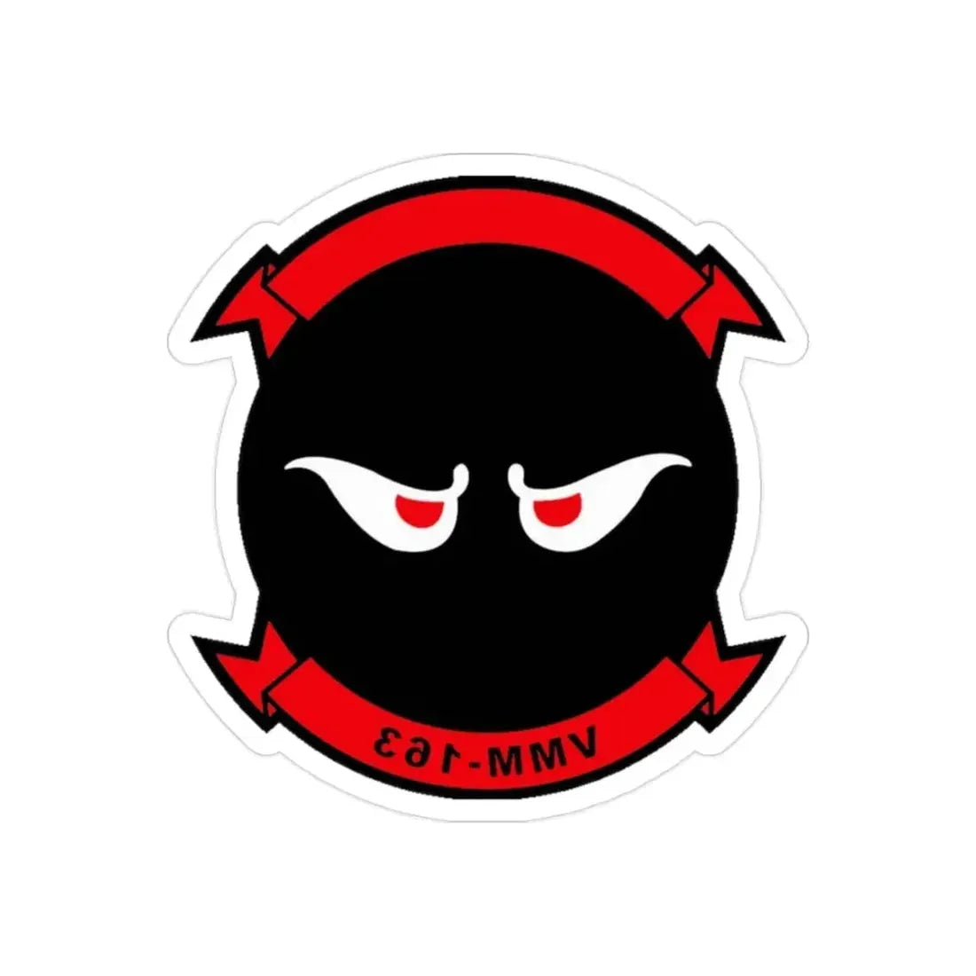 VMM 163 Marine Medium Tiltrotor Squadron 163 (USMC) REVERSE PRINT Transparent Die-Cut STICKER 2 Inch Die-Cut Transparent - The Sticker Space