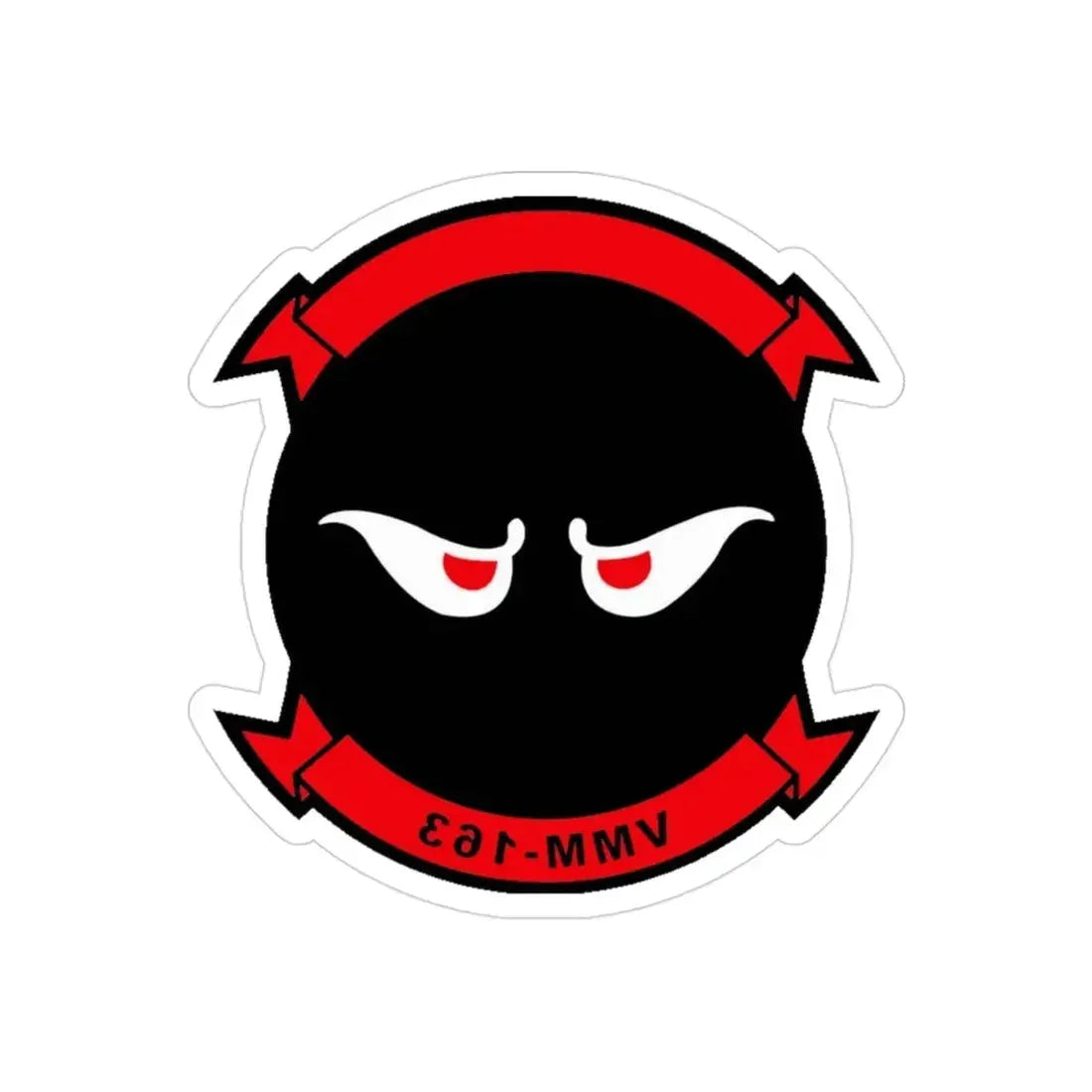 VMM 163 Marine Medium Tiltrotor Squadron 163 (USMC) REVERSE PRINT Transparent Die-Cut STICKER 3 Inch Die-Cut Transparent - The Sticker Space