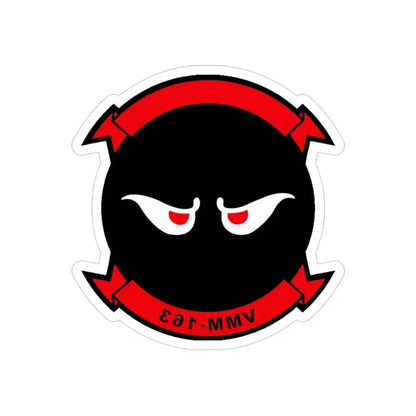 VMM 163 Marine Medium Tiltrotor Squadron 163 (USMC) REVERSE PRINT Transparent Die-Cut STICKER 3 Inch Die-Cut Transparent - The Sticker Space