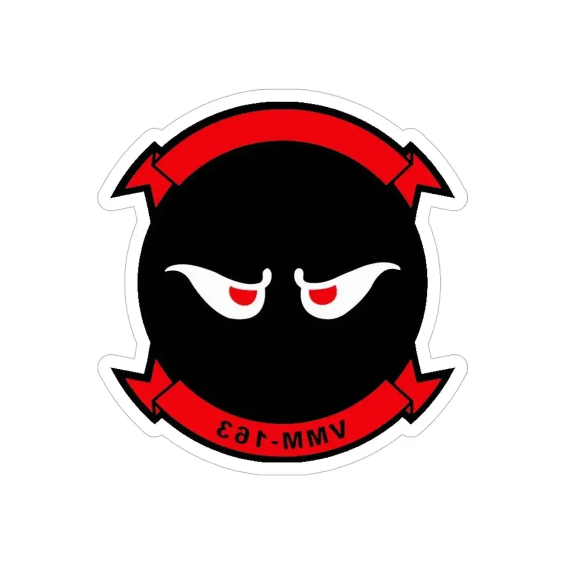 VMM 163 Marine Medium Tiltrotor Squadron 163 (USMC) REVERSE PRINT Transparent Die-Cut STICKER 4 Inch Die-Cut Transparent - The Sticker Space