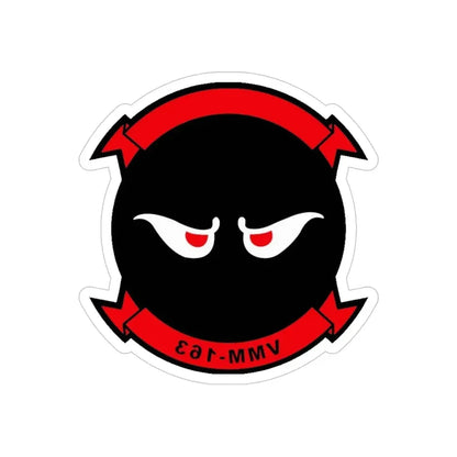 VMM 163 Marine Medium Tiltrotor Squadron 163 (USMC) REVERSE PRINT Transparent Die-Cut STICKER 4 Inch Die-Cut Transparent - The Sticker Space