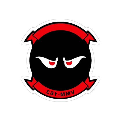 VMM 163 Marine Medium Tiltrotor Squadron 163 (USMC) REVERSE PRINT Transparent Die-Cut STICKER 5 Inch Die-Cut Transparent - The Sticker Space