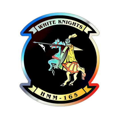 VMM 165 Marine Medium Tiltrotor Squadron 165 White Knights (USMC) Holographic STICKER Die-Cut Vinyl Decal 4 Inch - The Sticker Space