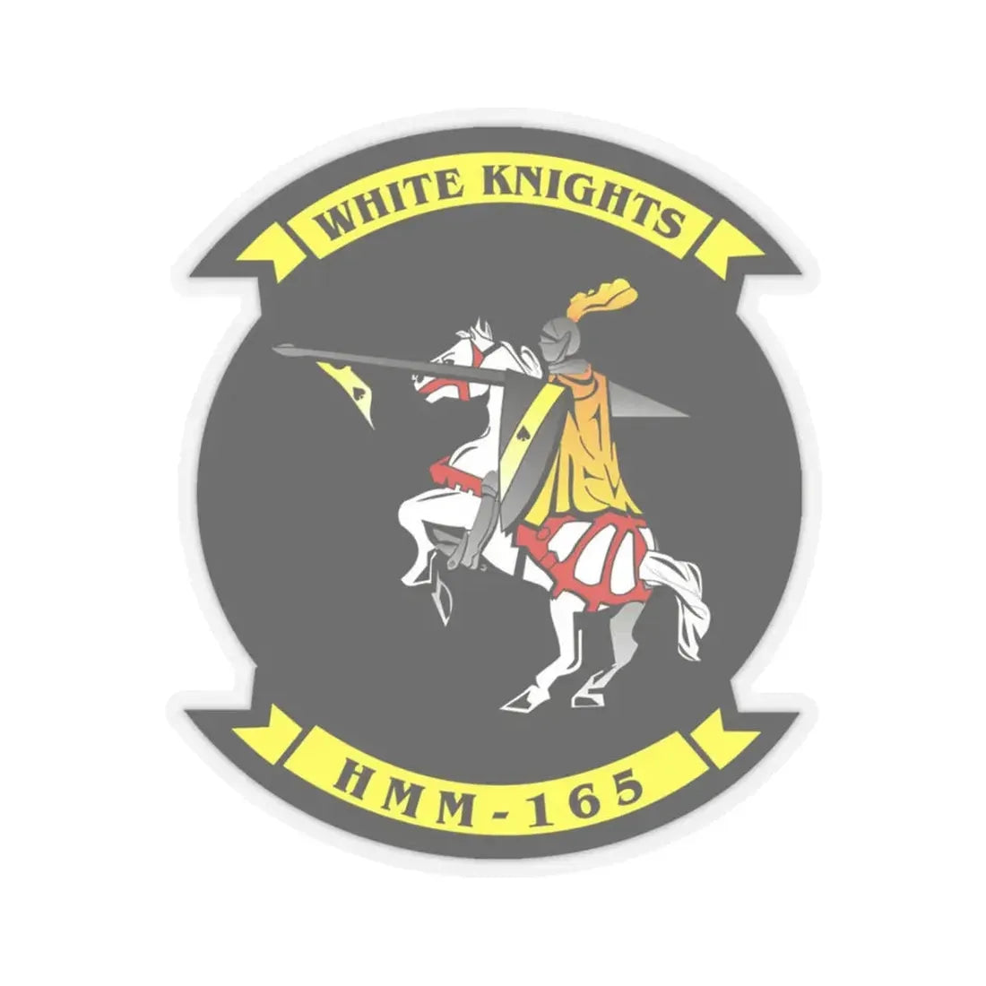 VMM 165 Marine Medium Tiltrotor Squadron 165 White Knights (USMC) STICKER Vinyl Kiss-Cut Decal 3 Inch Transparent - The Sticker Space