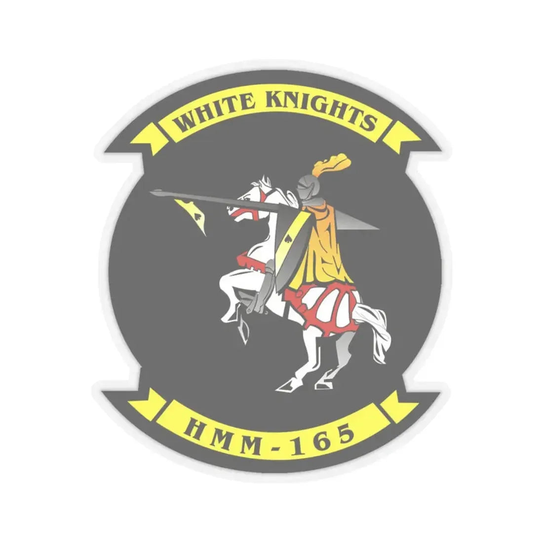 VMM 165 Marine Medium Tiltrotor Squadron 165 White Knights (USMC) STICKER Vinyl Kiss-Cut Decal 4 Inch Transparent - The Sticker Space