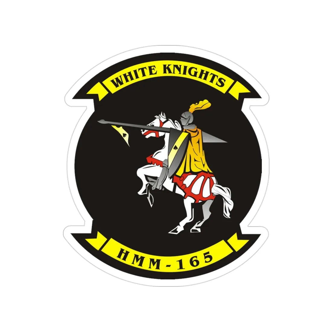 VMM 165 Marine Medium Tiltrotor Squadron 165 White Knights (USMC) Transparent STICKER Die-Cut Vinyl Decal 3 Inch - The Sticker Space