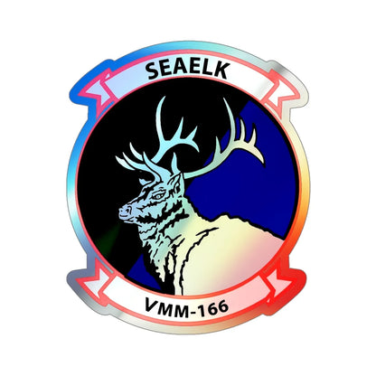 VMM 166 Marine Medium Tiltrotor Squadron 166 (USMC) Holographic STICKER Die-Cut Vinyl Decal 5 Inch - The Sticker Space