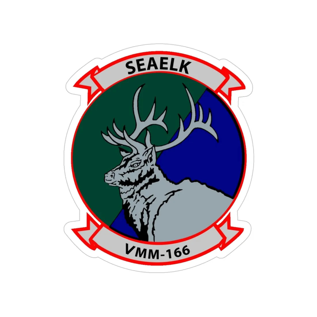 VMM 166 Marine Medium Tiltrotor Squadron 166 (USMC) Transparent STICKER Die-Cut Vinyl Decal 4 Inch - The Sticker Space
