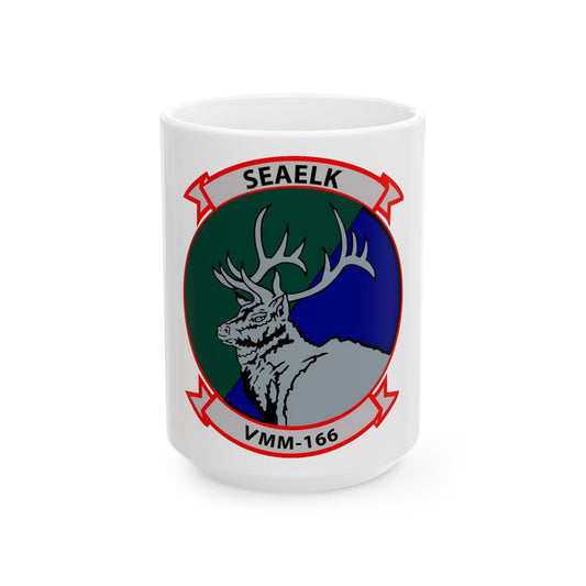 VMM 166 Marine Medium Tiltrotor Squadron 166 (USMC) White Coffee Mug-15oz-The Sticker Space