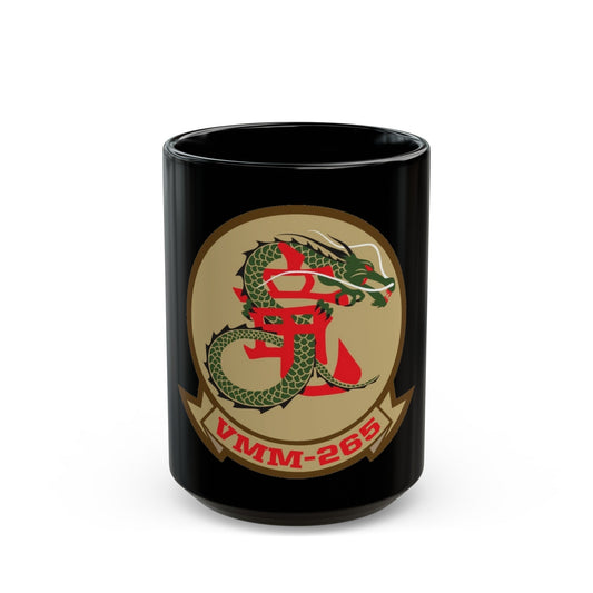 VMM 265 Marine Medium Tiltrotor Squadron 265 (USMC) Black Coffee Mug-15oz-The Sticker Space