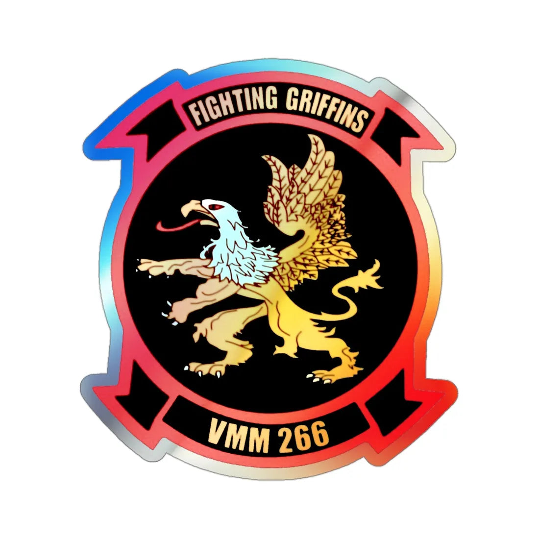 VMM 266 Marine Medium Tiltrotor Squadron 266 (USMC) Holographic STICKER Die-Cut Vinyl Decal 3 Inch Holographic - The Sticker Space