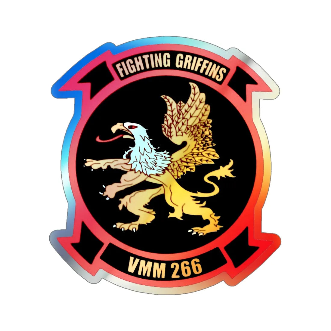 VMM 266 Marine Medium Tiltrotor Squadron 266 (USMC) Holographic STICKER Die-Cut Vinyl Decal 5 Inch Holographic - The Sticker Space