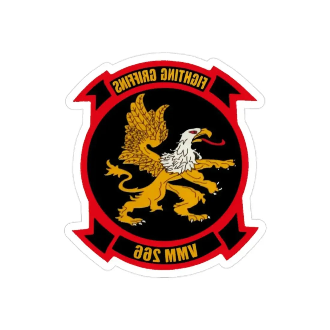 VMM 266 Marine Medium Tiltrotor Squadron 266 (USMC) REVERSE PRINT Transparent Die-Cut STICKER 2 Inch Die-Cut Transparent - The Sticker Space