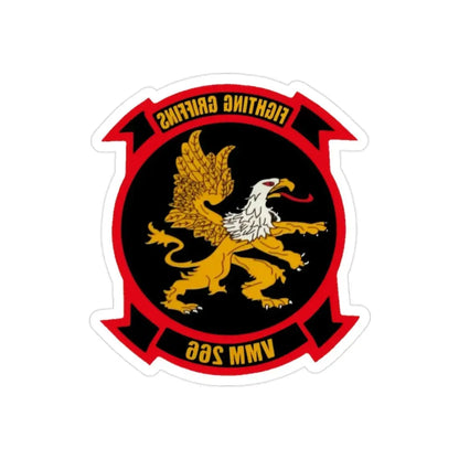 VMM 266 Marine Medium Tiltrotor Squadron 266 (USMC) REVERSE PRINT Transparent Die-Cut STICKER 2 Inch Die-Cut Transparent - The Sticker Space
