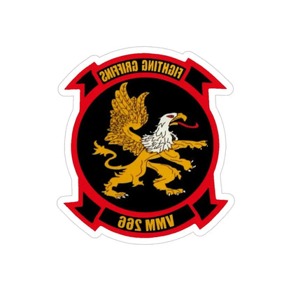 VMM 266 Marine Medium Tiltrotor Squadron 266 (USMC) REVERSE PRINT Transparent Die-Cut STICKER 6 Inch Die-Cut Transparent - The Sticker Space