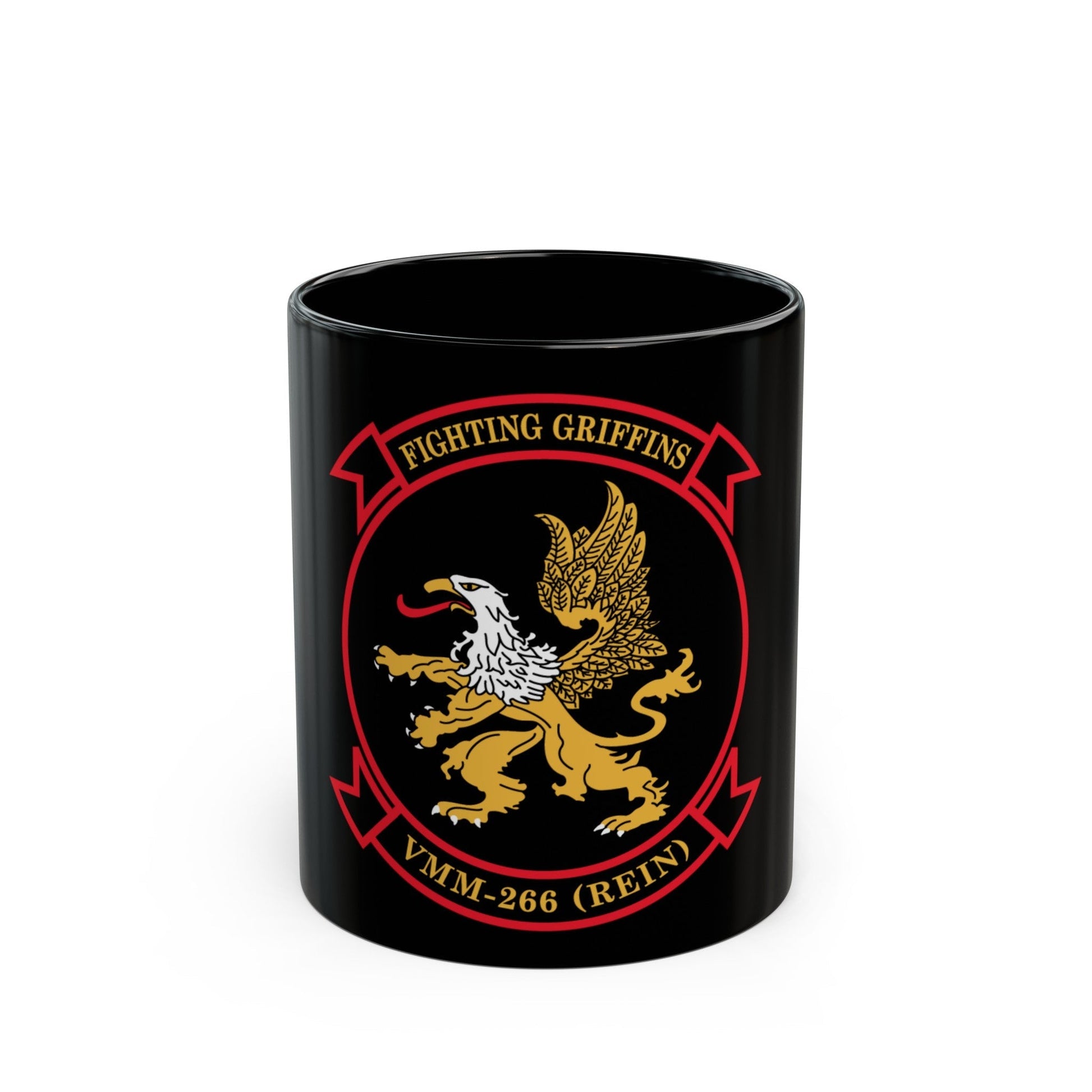 VMM 266 REIN Fighting Griffins (USMC) Black Coffee Mug-11oz-The Sticker Space