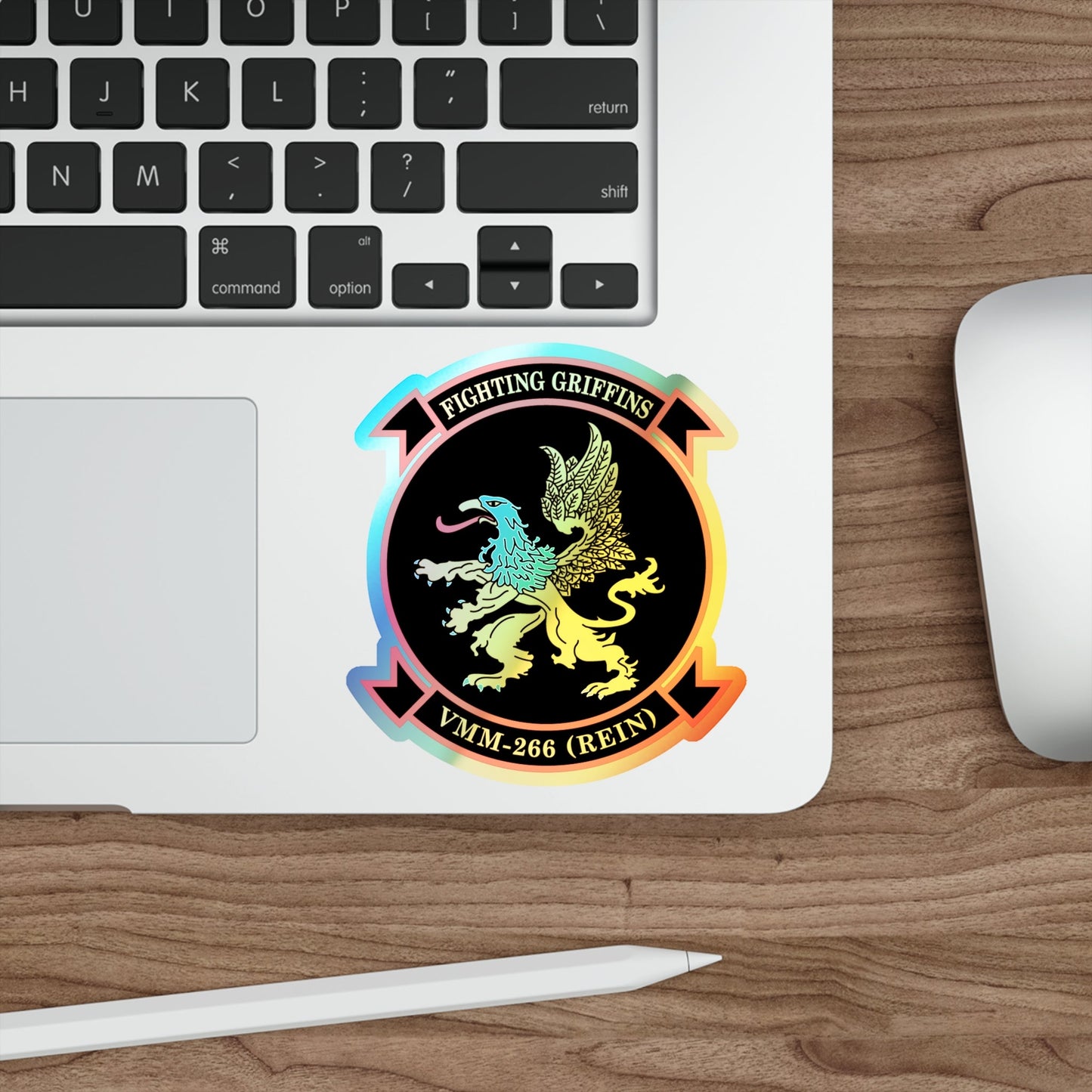 VMM 266 REIN Fighting Griffins (USMC) Holographic STICKER Die-Cut Vinyl Decal-The Sticker Space