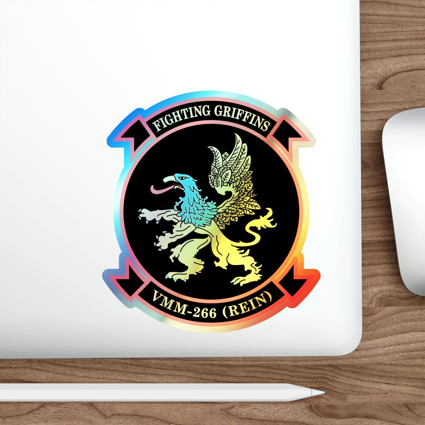 VMM 266 REIN Fighting Griffins (USMC) Holographic STICKER Die-Cut Vinyl Decal-The Sticker Space