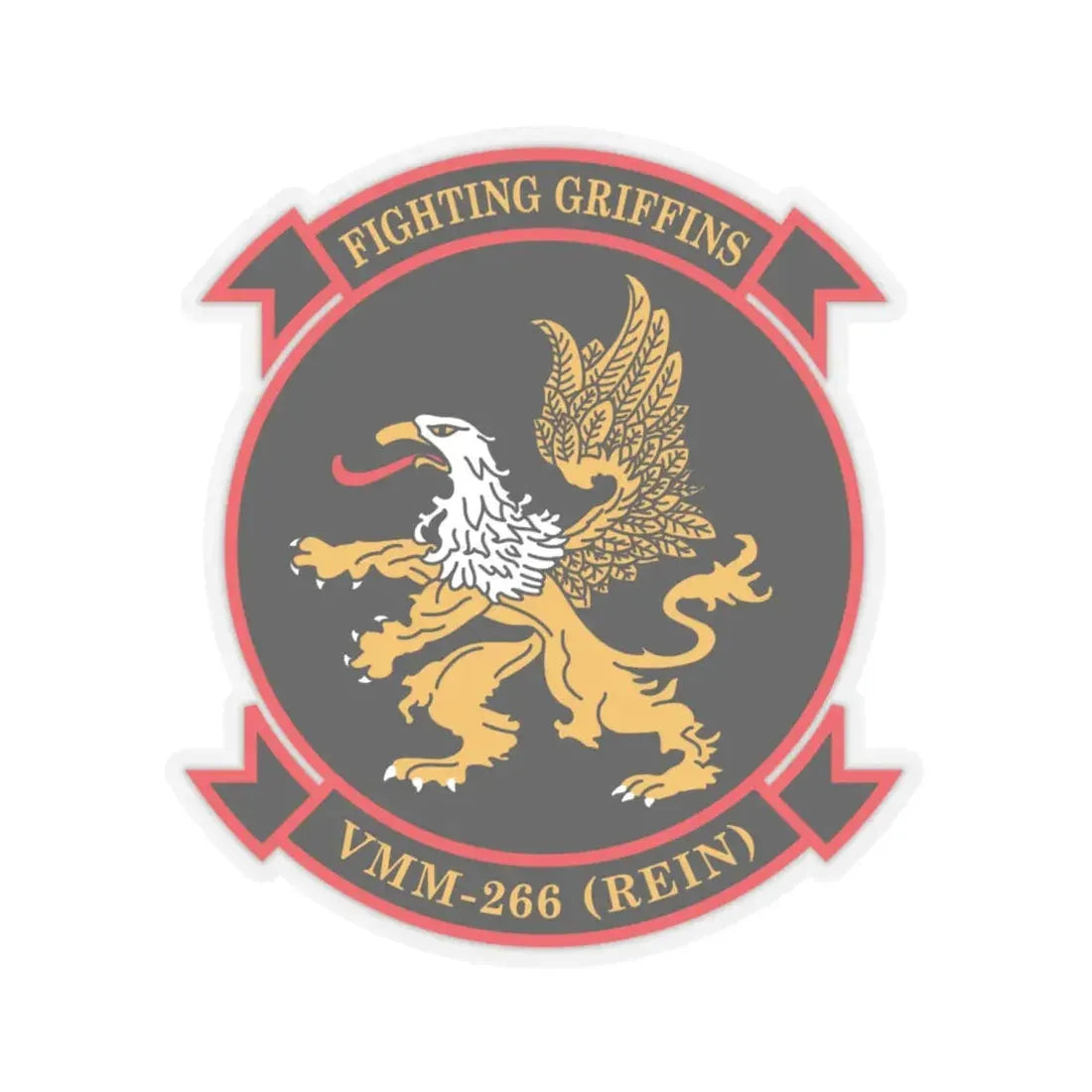 VMM 266 REIN Fighting Griffins (USMC) STICKER Vinyl Kiss-Cut Decal 6 Inch Transparent - The Sticker Space