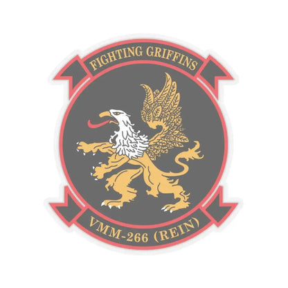 VMM 266 REIN Fighting Griffins (USMC) STICKER Vinyl Kiss-Cut Decal 6 Inch Transparent - The Sticker Space