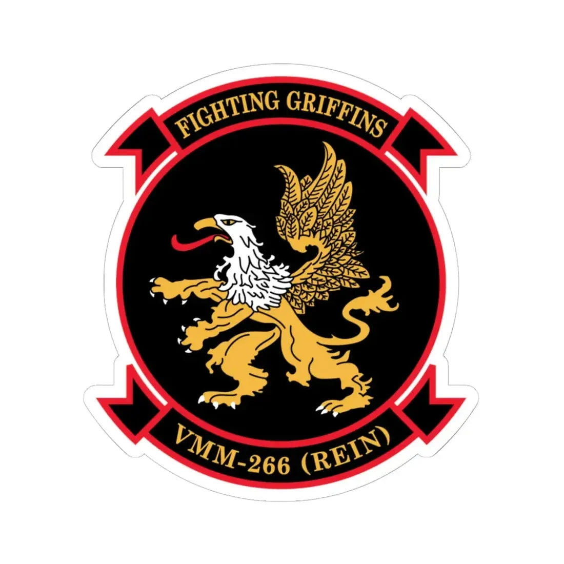 VMM 266 REIN Fighting Griffins (USMC) STICKER Vinyl Kiss-Cut Decal 6 Inch White - The Sticker Space