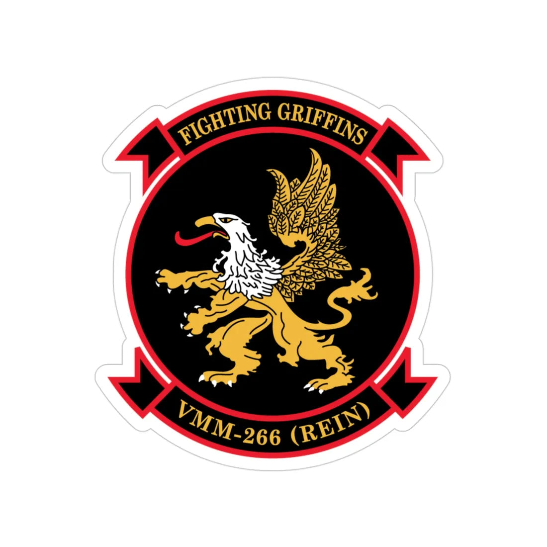 VMM 266 REIN Fighting Griffins (USMC) Transparent STICKER Die-Cut Vinyl Decal 3 Inch - The Sticker Space