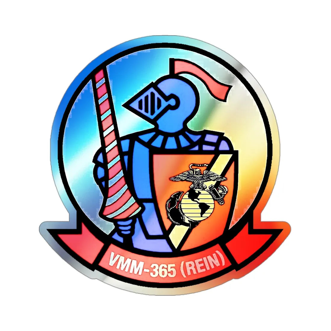 VMM 365 Marine Medium Tiltrotor Squadron 365 (USMC) Holographic STICKER Die-Cut Vinyl Decal 3 Inch Holographic - The Sticker Space