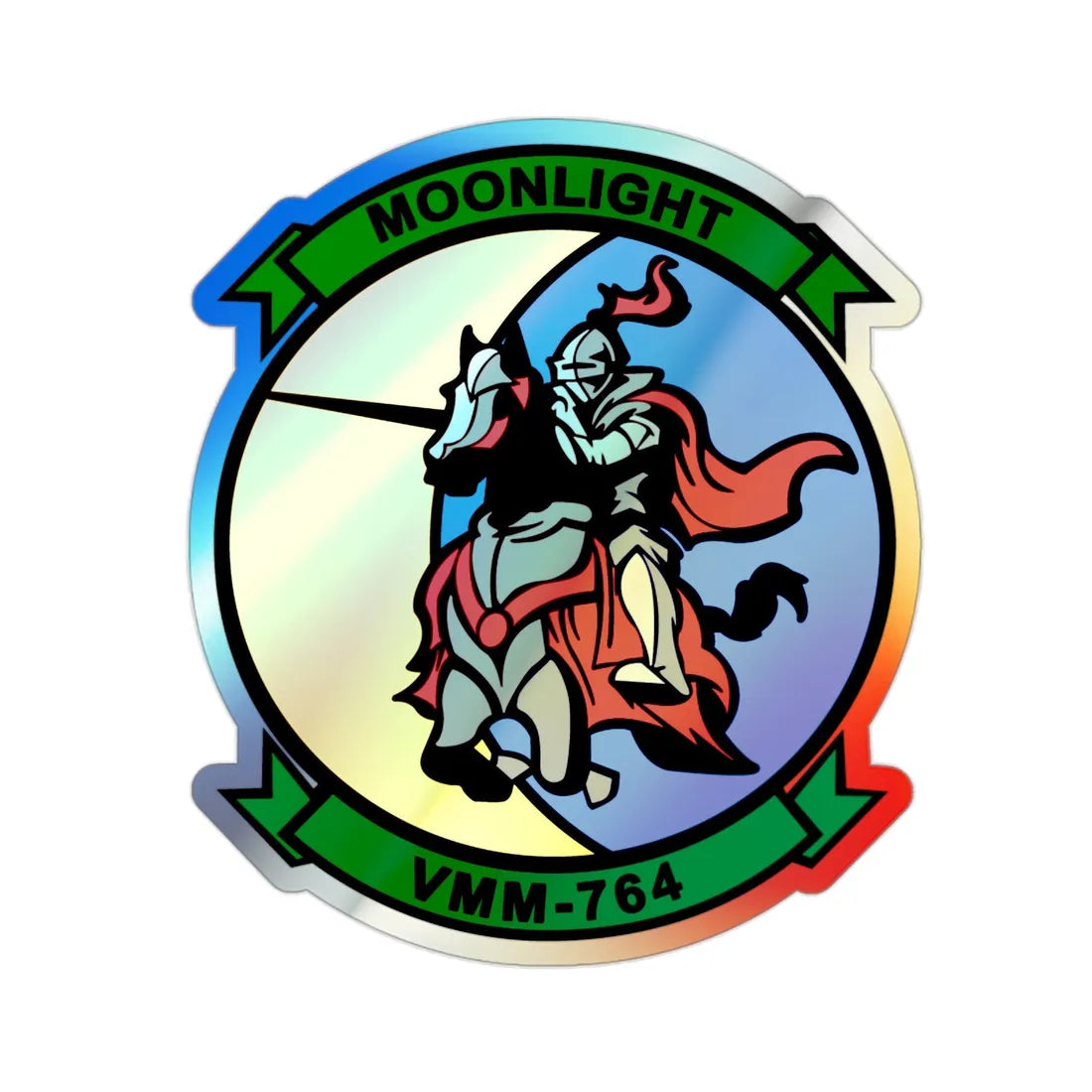 VMM 764 Moonlight (USMC) Holographic STICKER Die-Cut Vinyl Decal 2 Inch Holographic - The Sticker Space